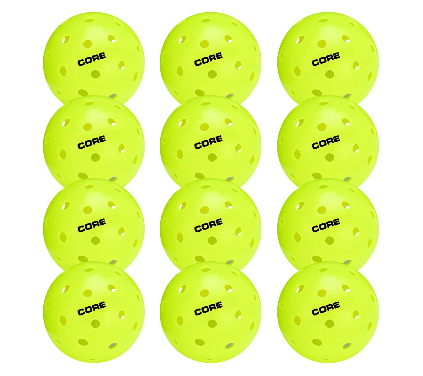 CORE Pickleball Outdoor Neon Balls - 12 Pack