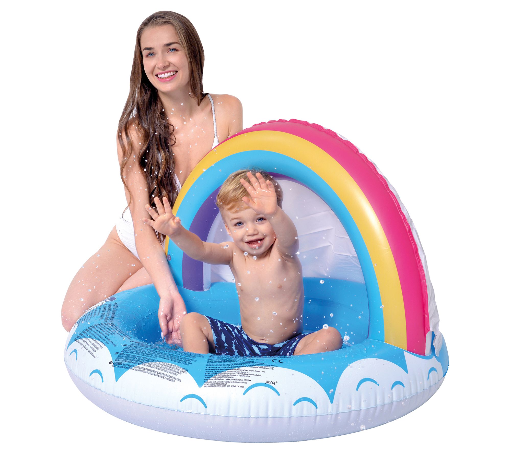 Pool Central 37" Inflatable Rainbow Canopy BabySwimming Pool