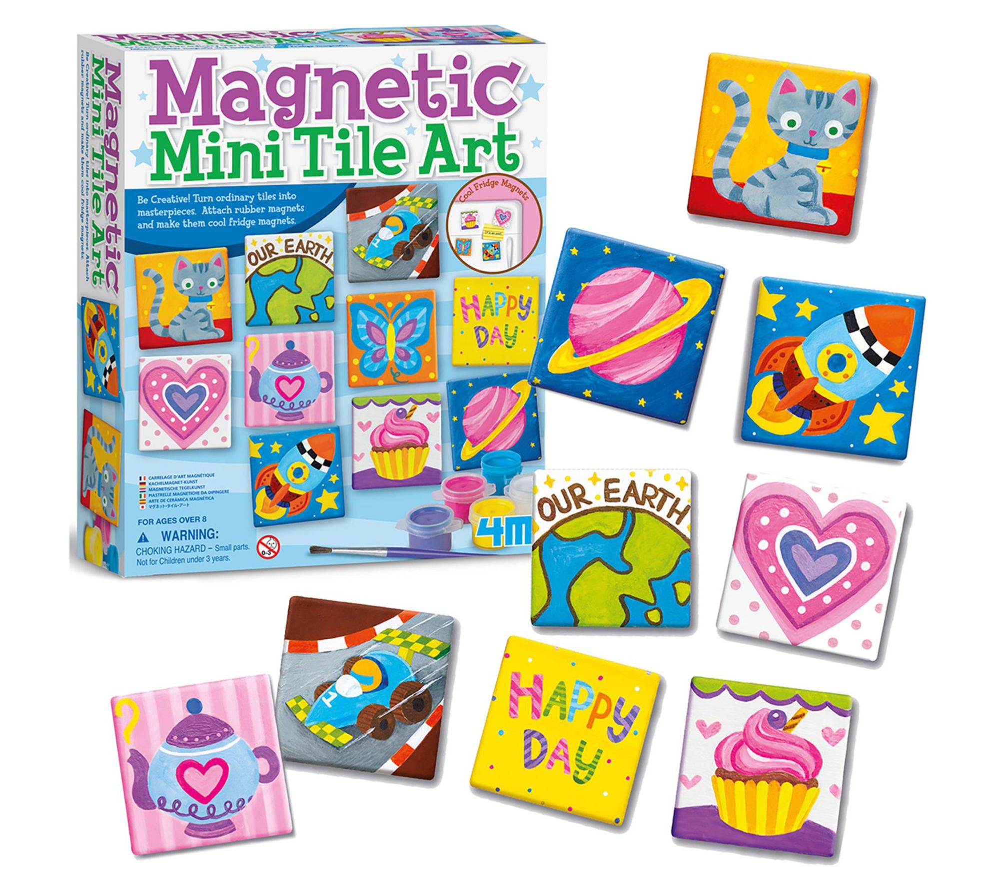 4M Magnetic Mini Tile Art DIY 12 Fridge MagnetsKit