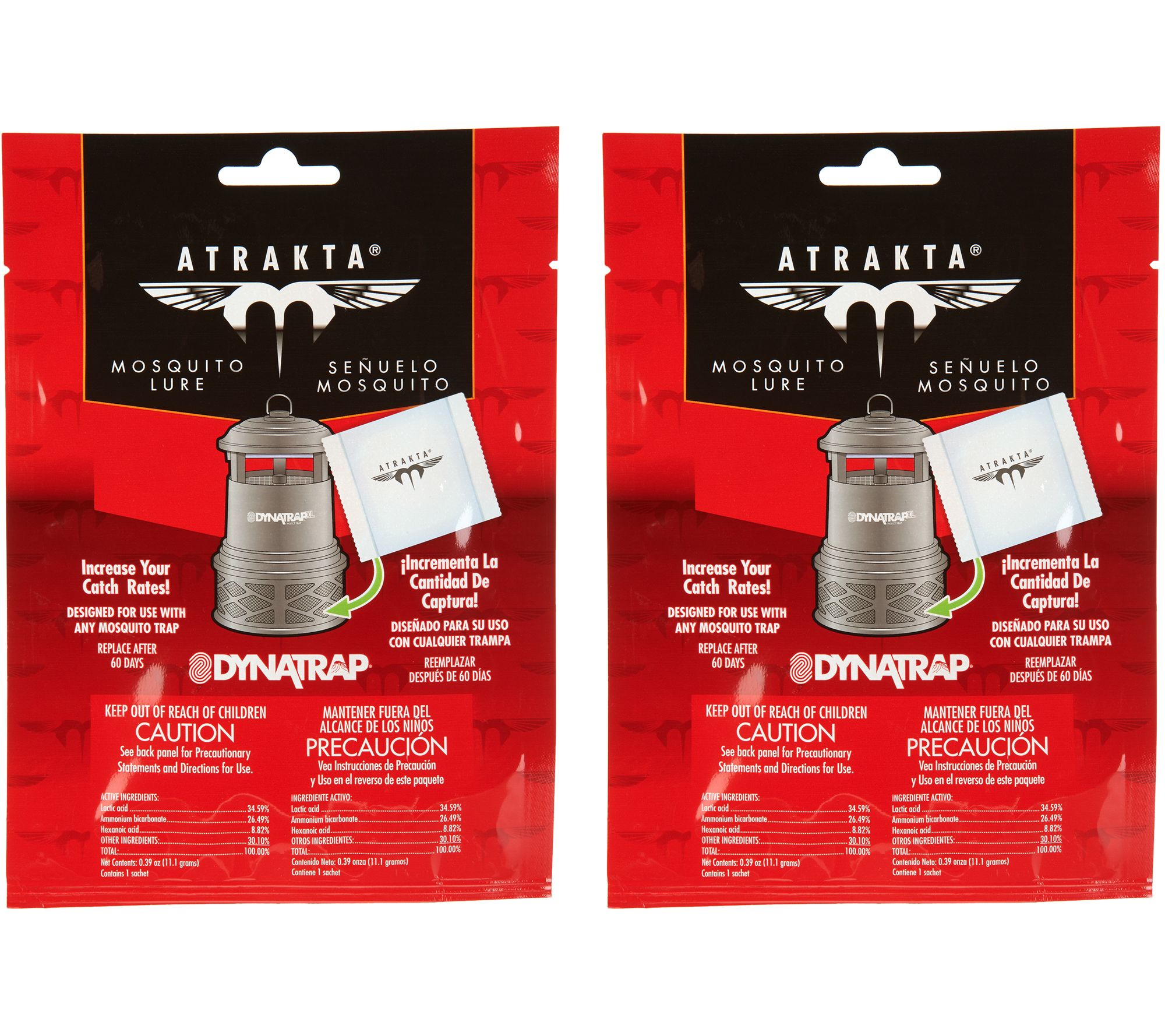  Customer reviews: DynaTrap 100611 Atrakta Mosquito Lure Sachet  for Any DynaTrap Insect Trap, Lasts 60 Days, Mosquito Trap Attractant