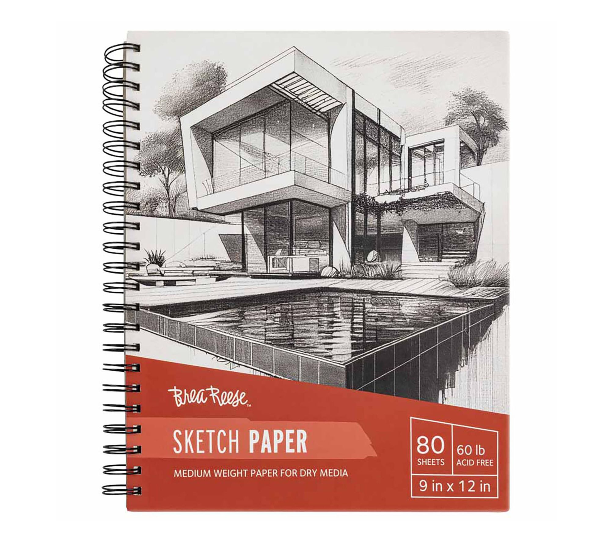 Brea Reese Sketch Paper Pad Spiral Bound 80 Sheets