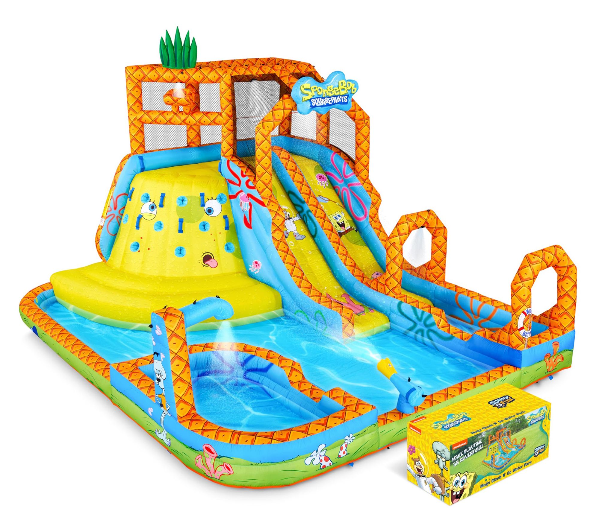 Sunny & Fun SpongeBob Mega Climb N' Go Inflatable Water Slide