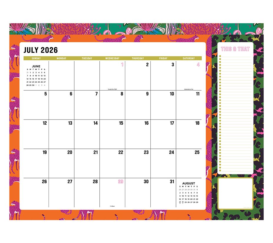 TF Publishing Maximal Mirage Large Desk Pad Monthly Blot