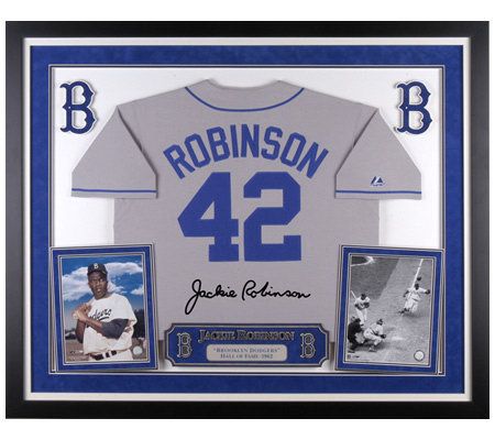 Jackie Robinson Deluxe Framed Majestic Cooperstown Jersey 