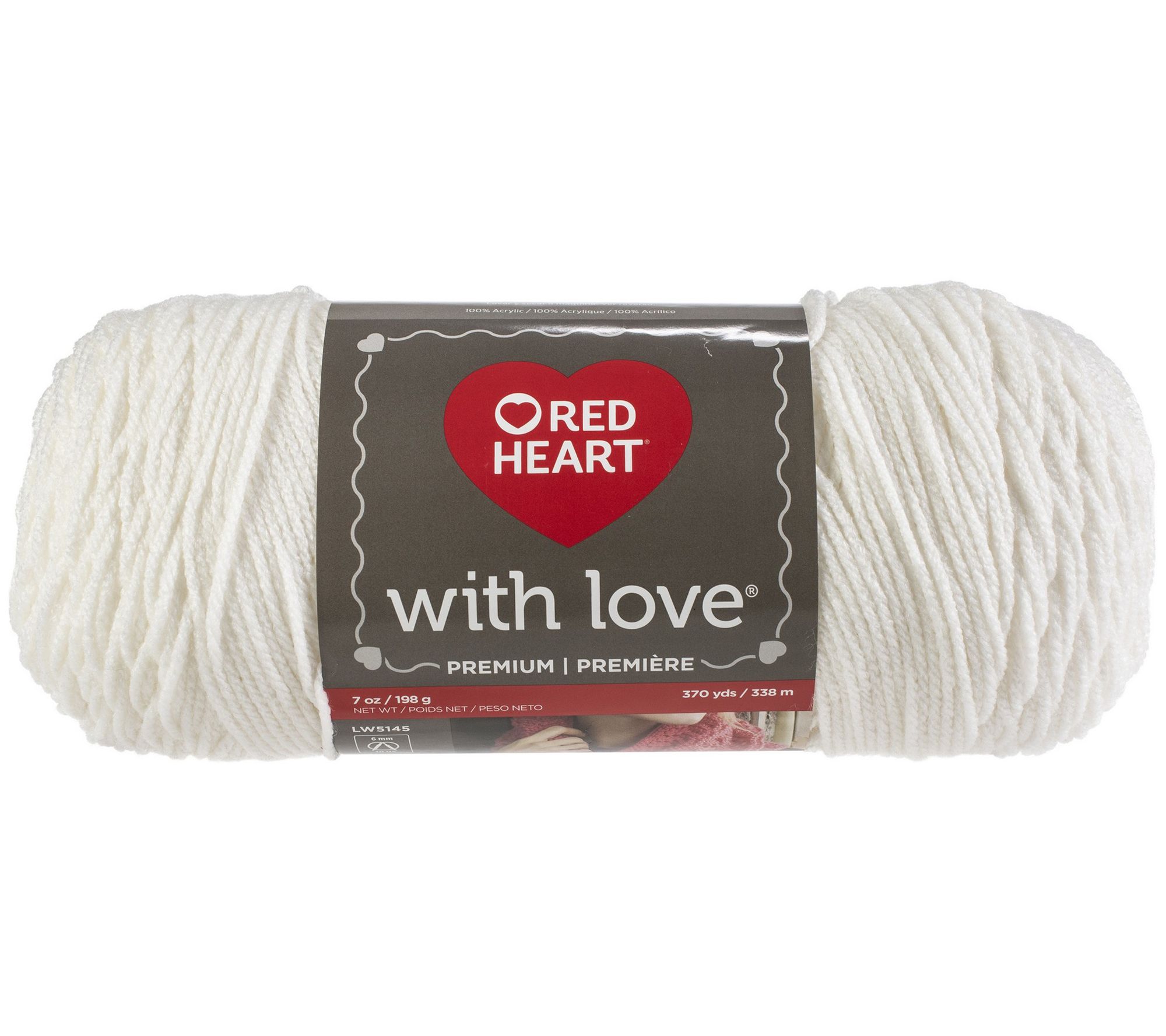Red Heart with Love Light Gray Yarn - 2 Pack of 198g/7oz - Acrylic