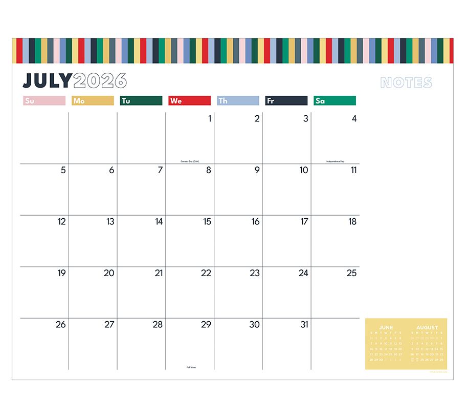 TF Publishing Long Weekend Large Desk Pad Monthly Blot