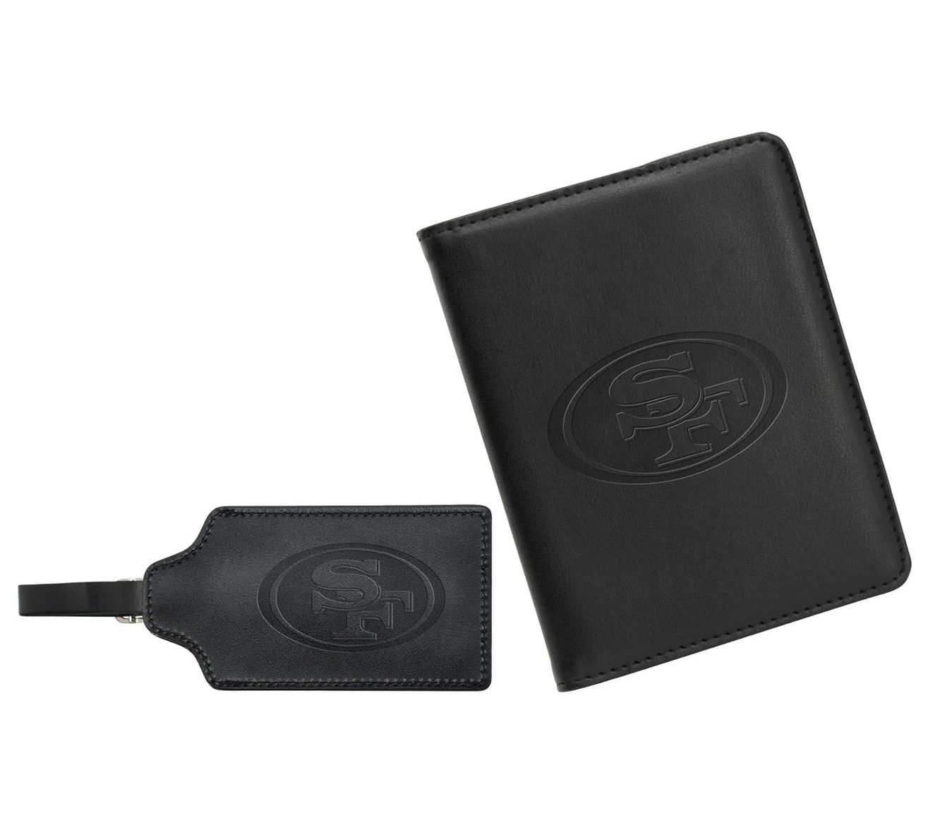 Mojo NFL Genuine Leather Passport Cover and Bag Tag Set
