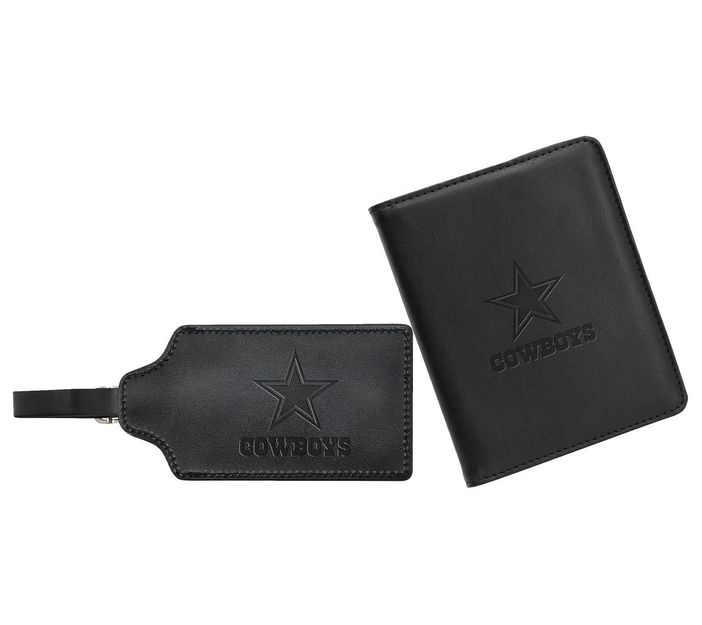 Mojo NFL Genuine Leather Passport Cover and Bag Tag Set