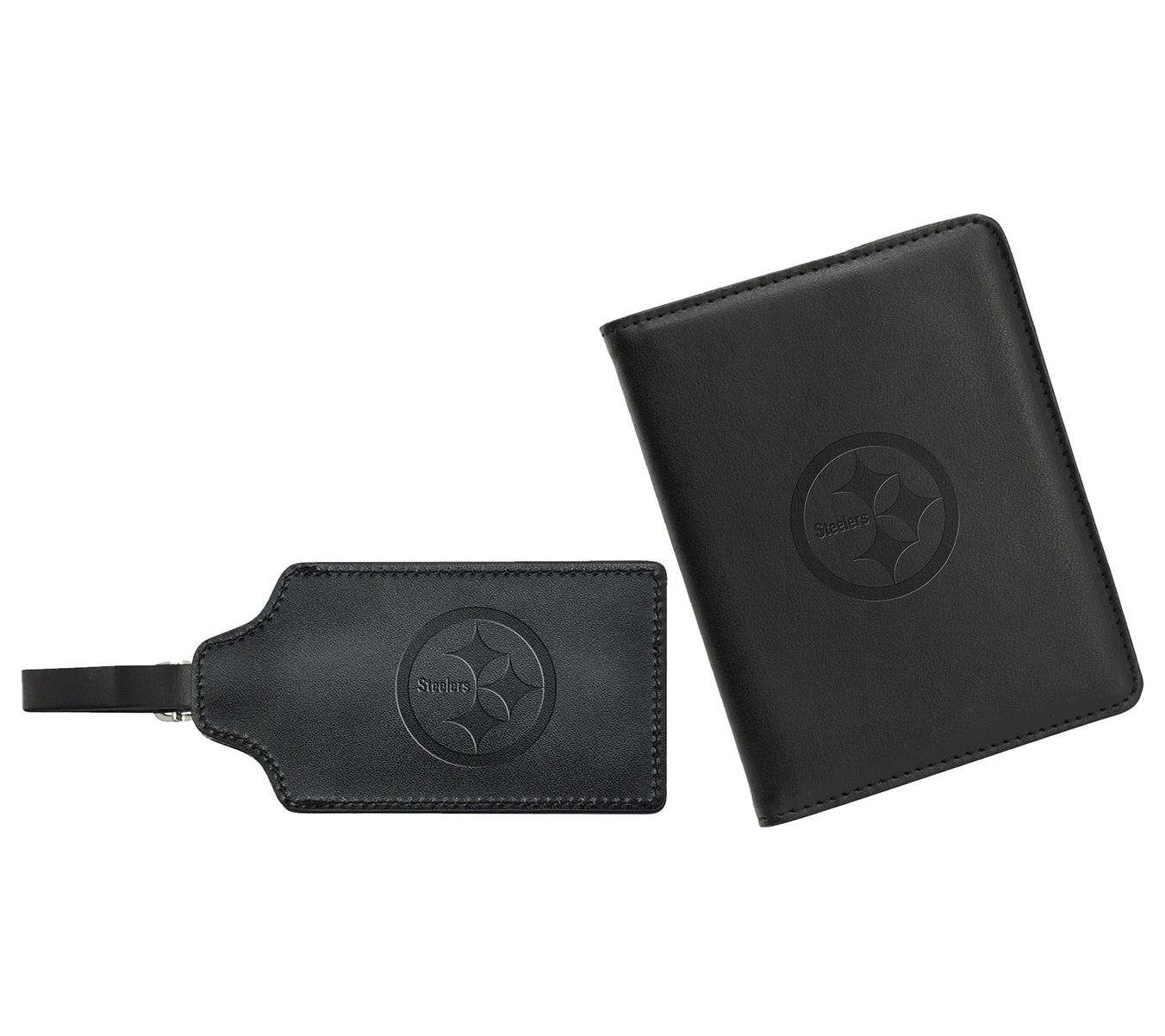 NFL Genuine Leather Passport Cover and Bag Tag Set