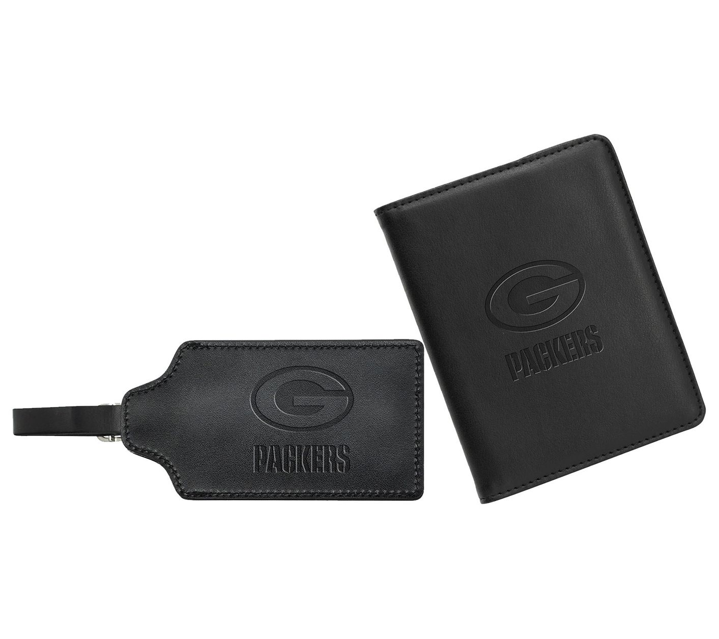 Mojo NFL Genuine Leather Passport Cover and Bag Tag Set