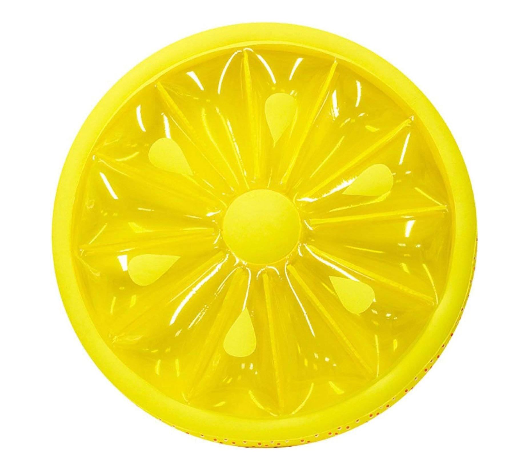 Pool Central 60" Lemon Fruit Slice Swimming Pool Lounger Raft