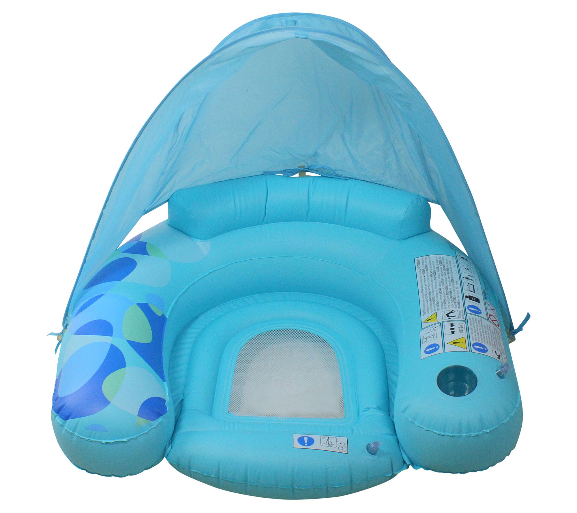 Pool Central Inflatable Blue Pool Chair w/ Canopy 40.5"