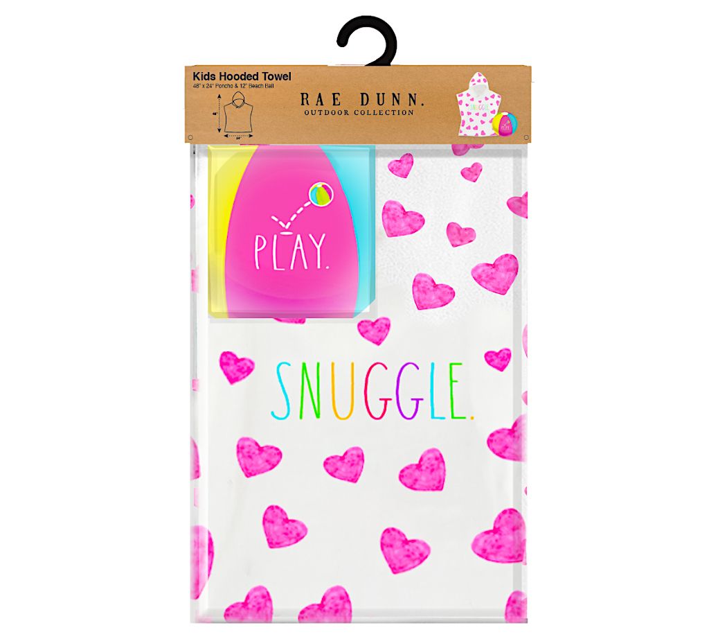 Rae Dunn Kids Poncho and Beach Ball Combo