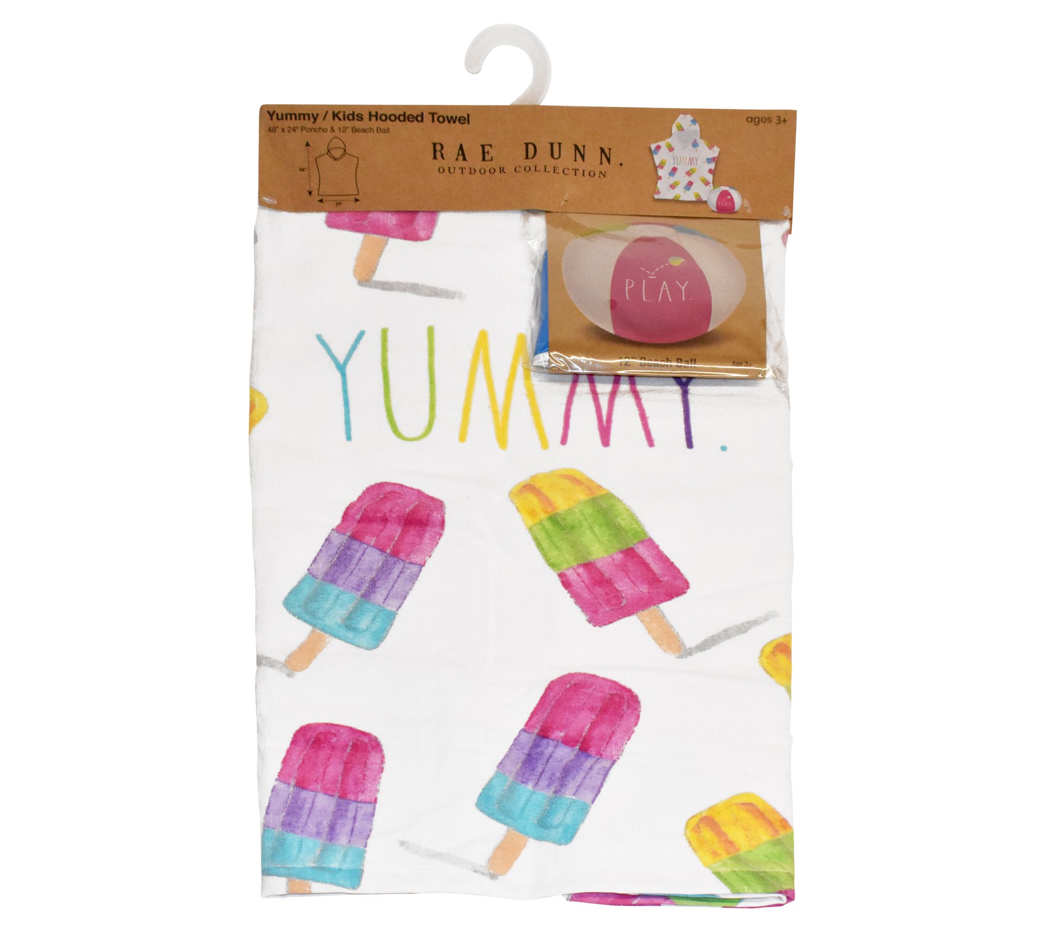 Rae Dunn Kids Poncho and Beach Ball Combo