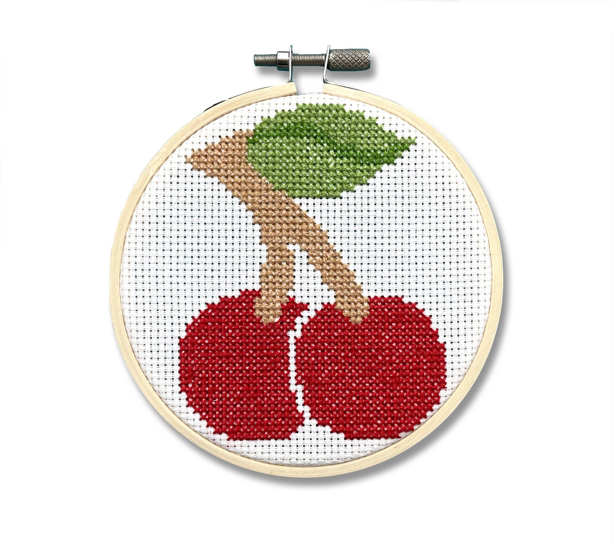 Spot Colors Cherries Counted Cross Stitch Kit