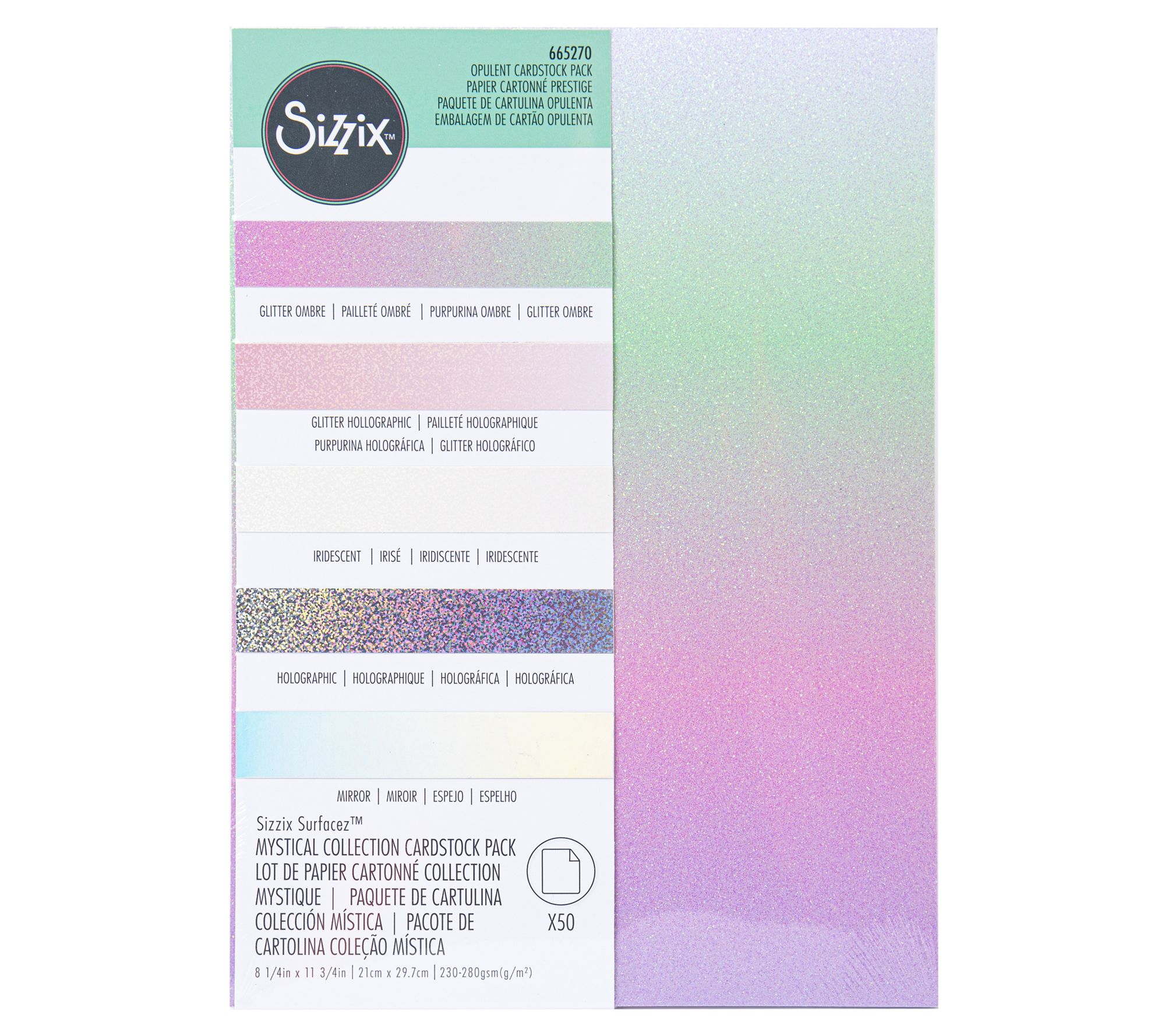 Sizzix Surfacez 8.5x11" Opulent Cardstock 50pk