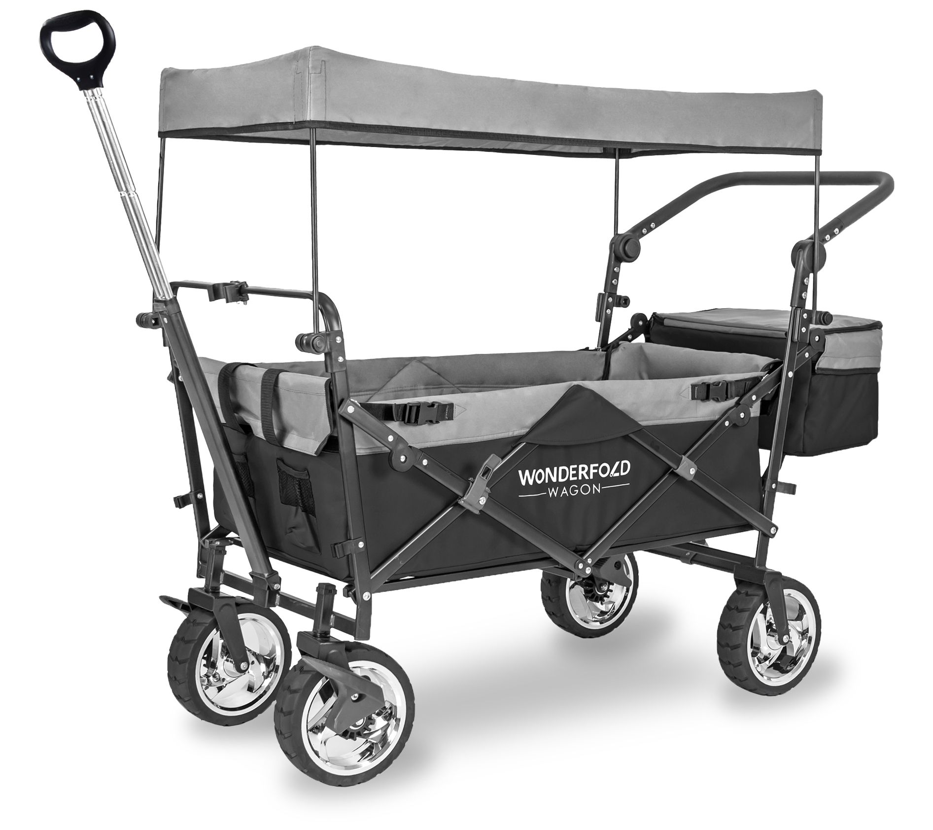 WonderFold S4 Push/Pull Outdoor Folding Wagon with Canopy
