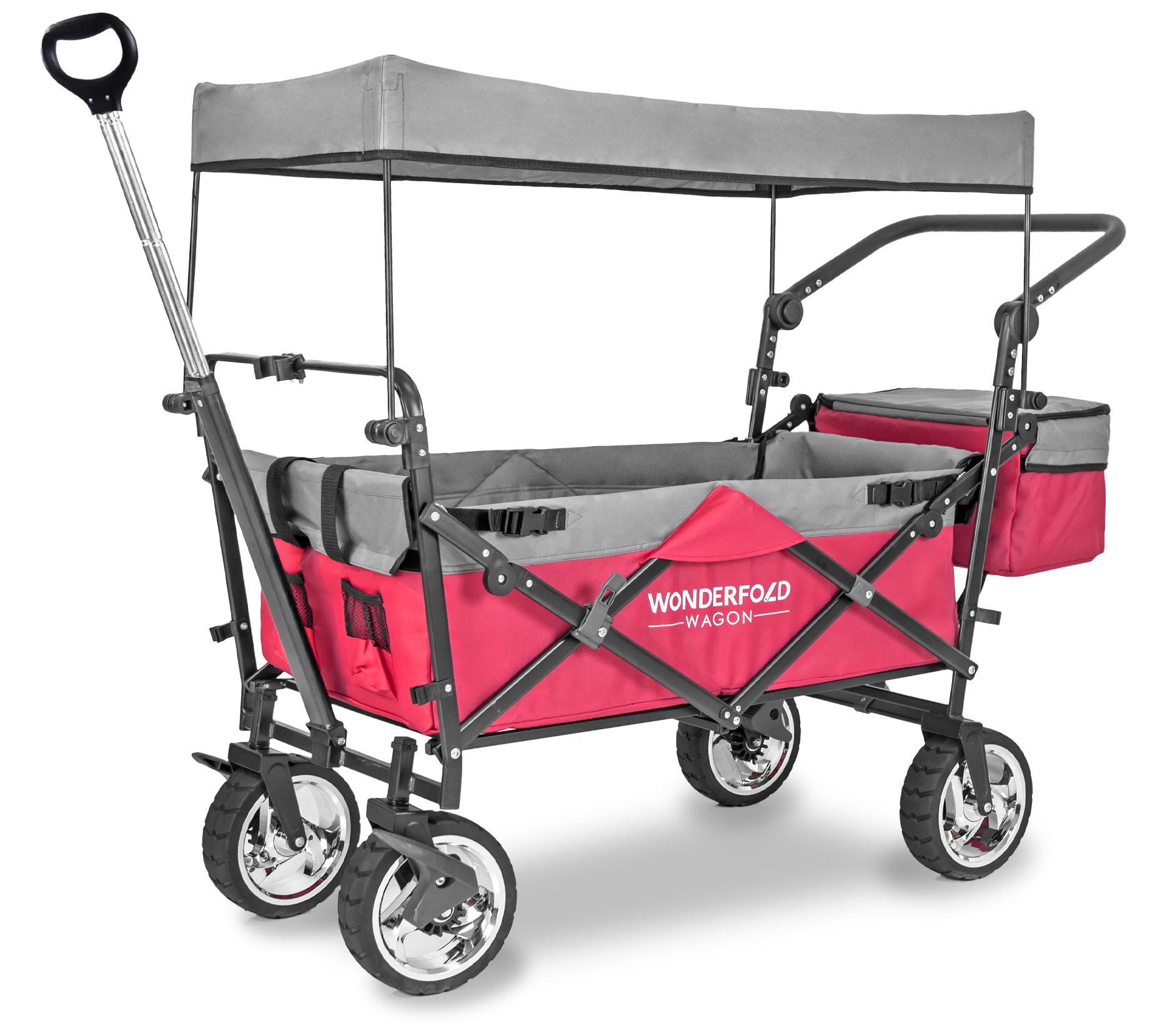 WonderFold S4 Push/Pull Outdoor Folding Wagon with Canopy