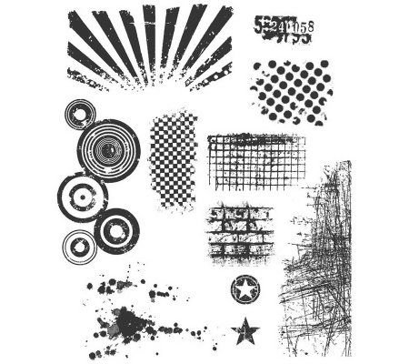 Tim Holtz Large Cling Rubber Stamp Set - BittyGrunge