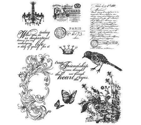 Tim Holtz Large Cling Rubber Stamp Set - BittyGrunge
