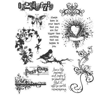 Tim Holtz Large Cling Rubber Stamp Set - BittyGrunge