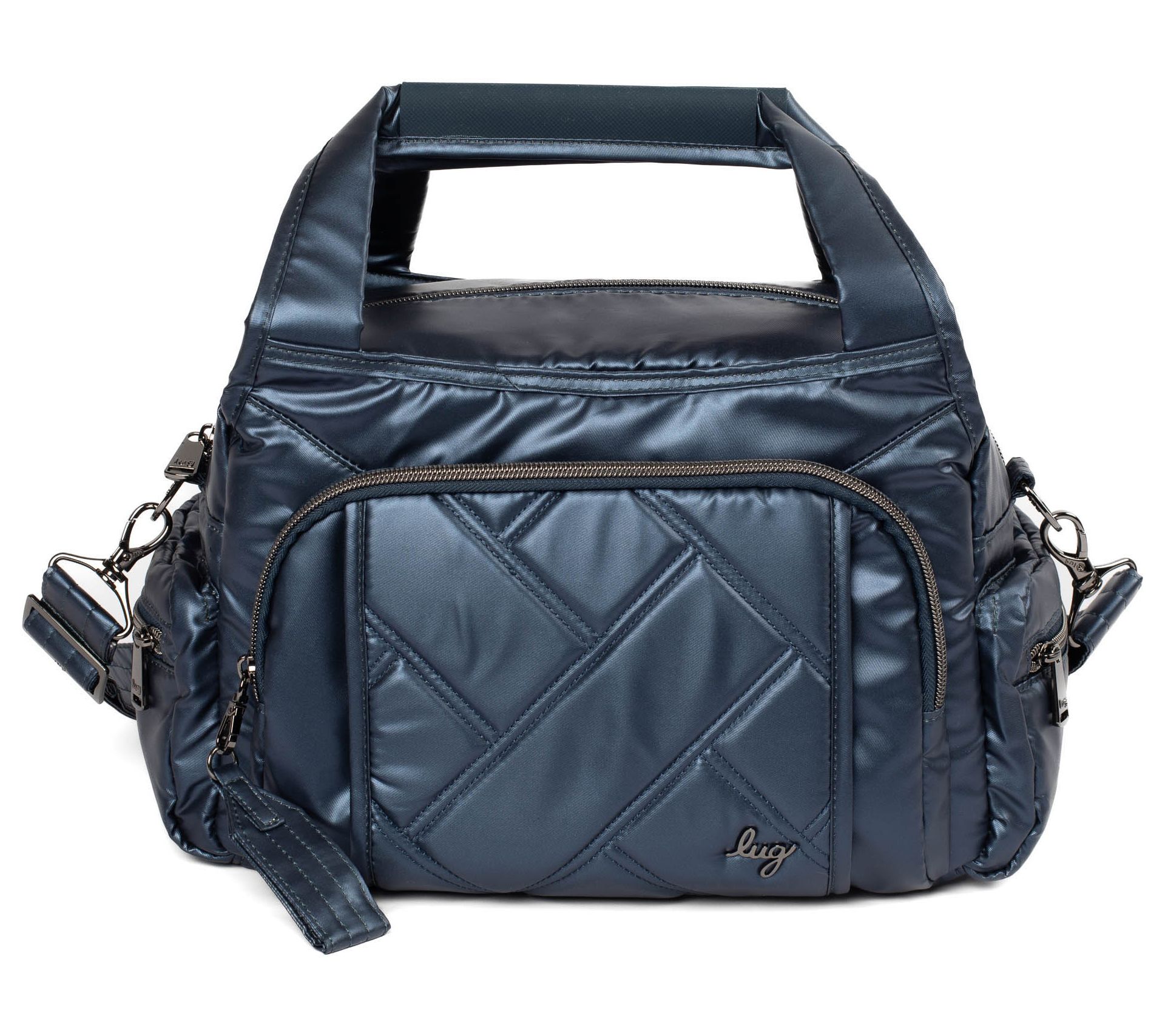 Lug Quilted Medium Satchel with Crossbody Strap -Rumble 