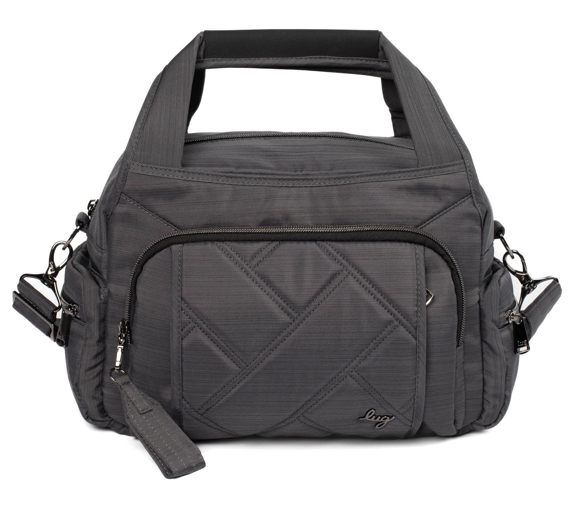 Lug Quilted Medium Satchel with Crossbody Strap -Rumble