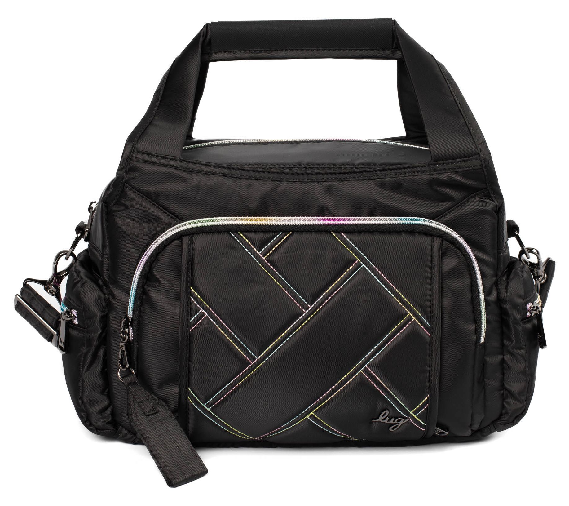 Lug Quilted Medium Satchel with Crossbody Strap -Rumble