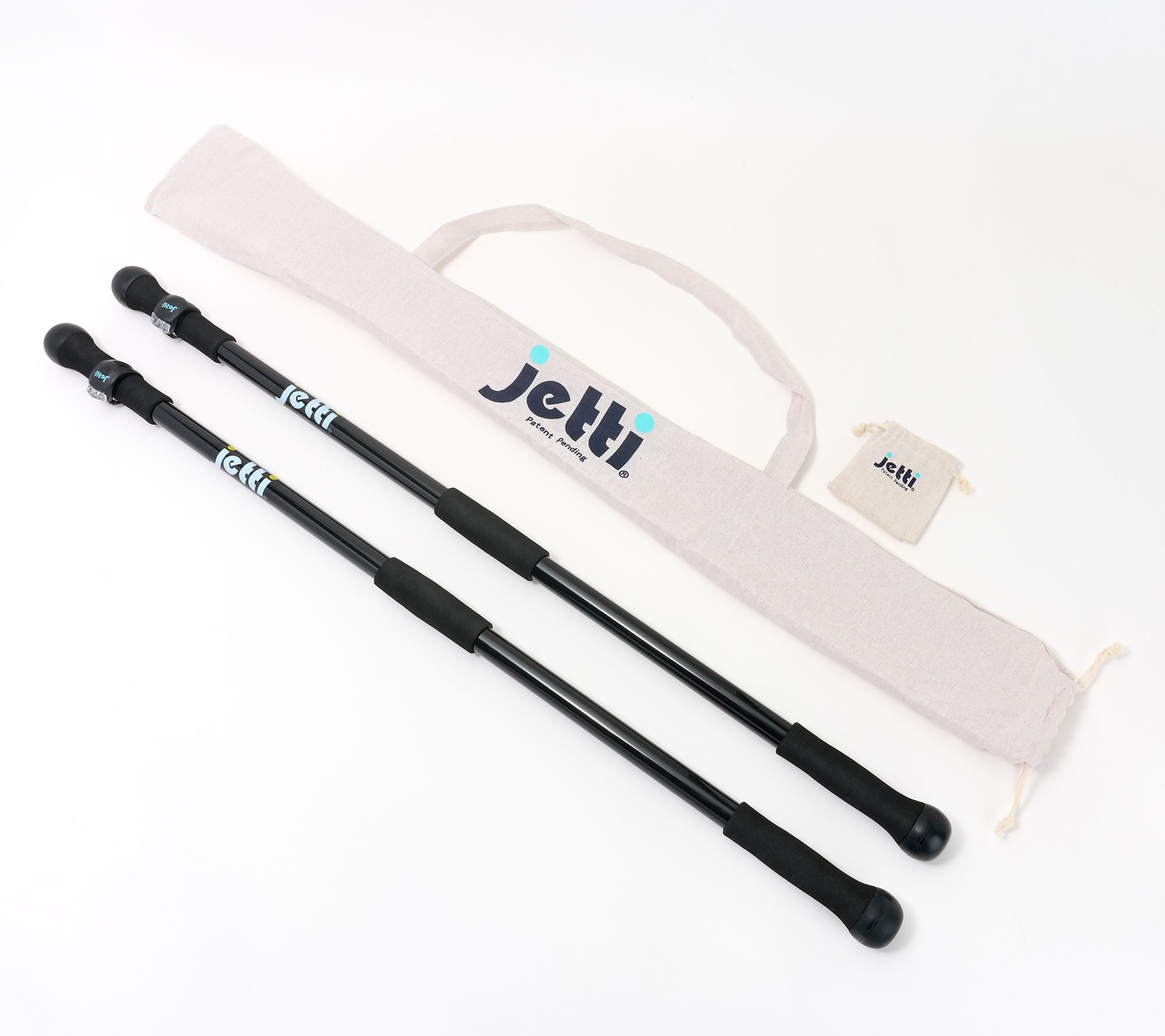 Jetti Weighted Walking Poles w Bag and 2 Light Attachments