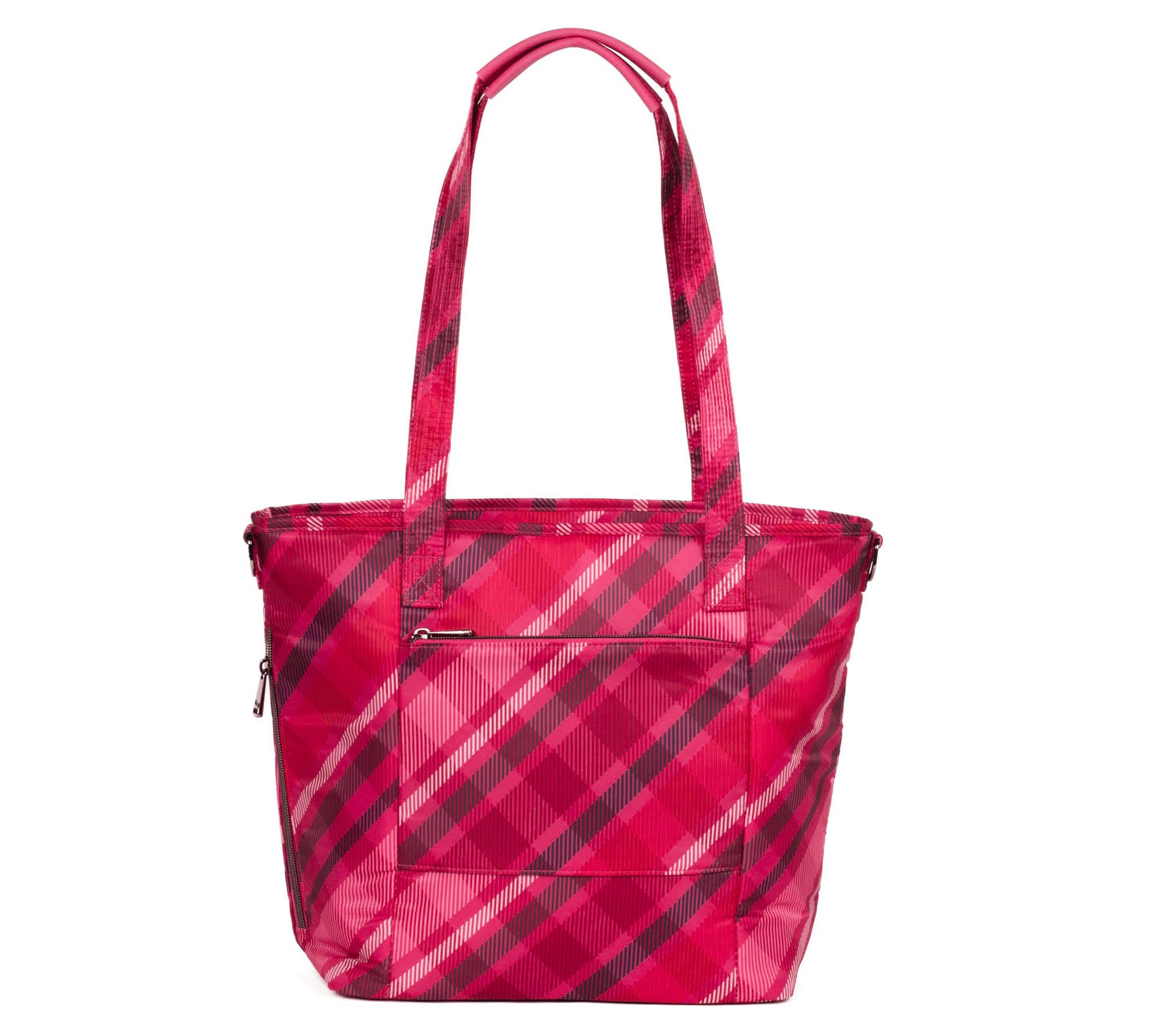 Pink Leather Handbag Women Designer Tote Bag Classic Metallic