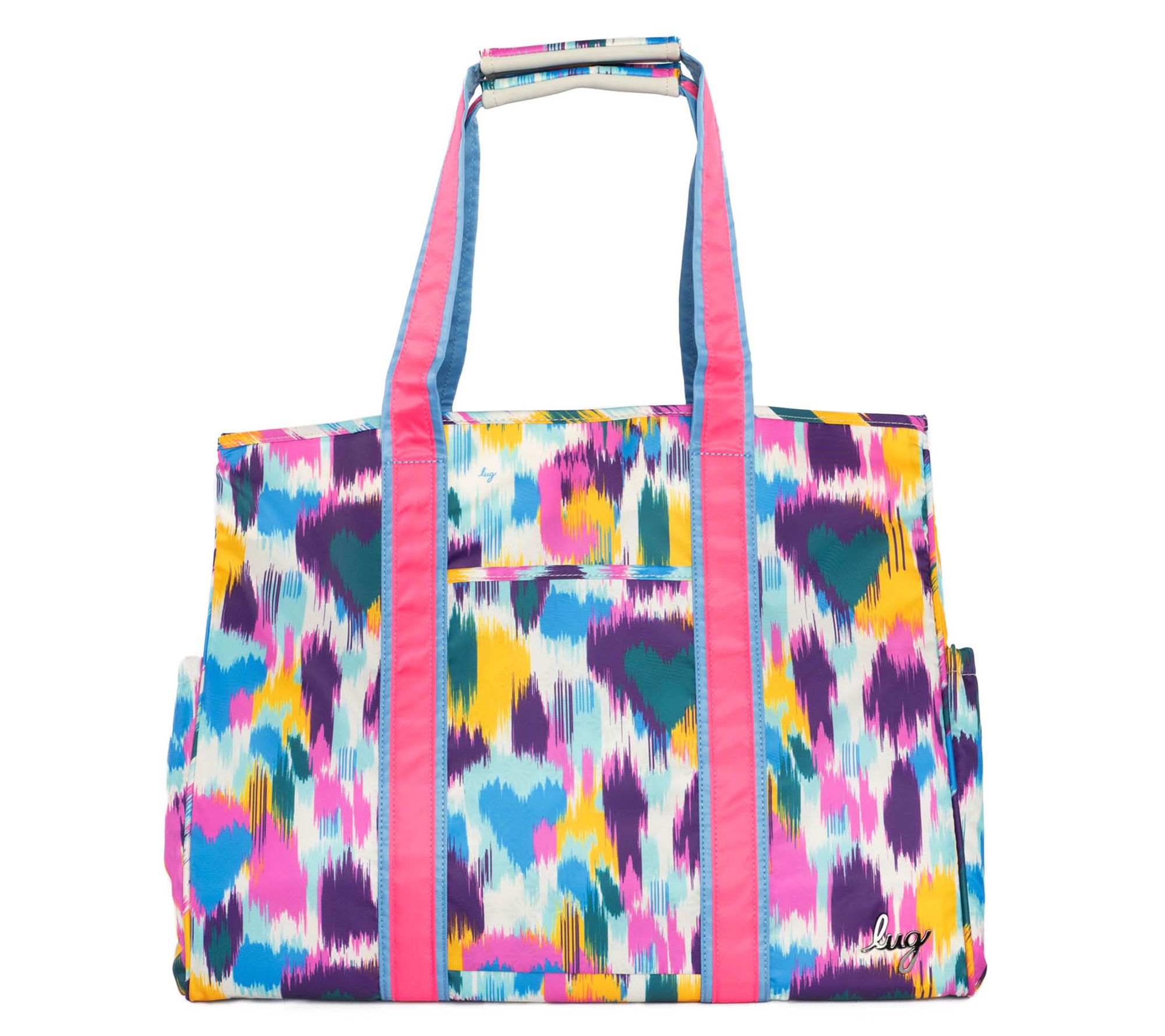 Large Utility Tote Bag with Structured Bottom Stripes