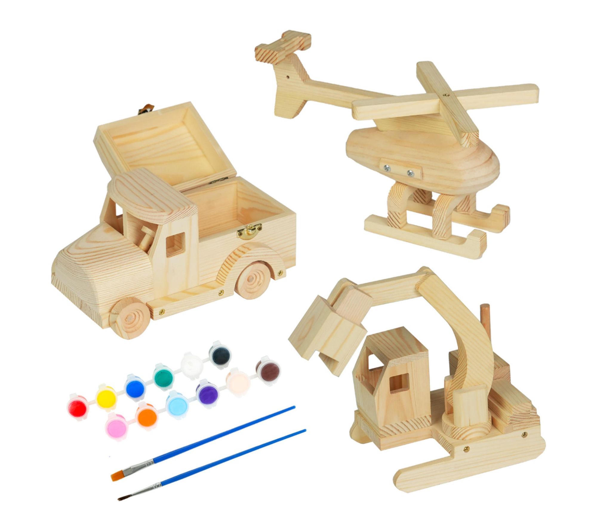 Easy Playhouse DIY 3 Vehicle Wood Building ToyKit