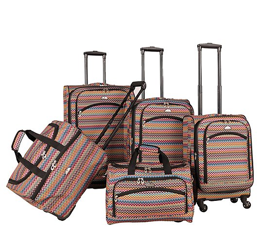 American Flyer Gold Coast 5-Piece Spinner Luggage Set