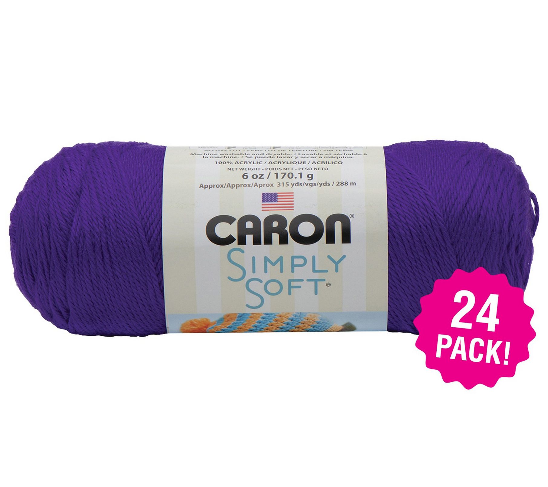 Caron Multipack of 24 Iris Simply Soft Solids Yarn - QVC.com