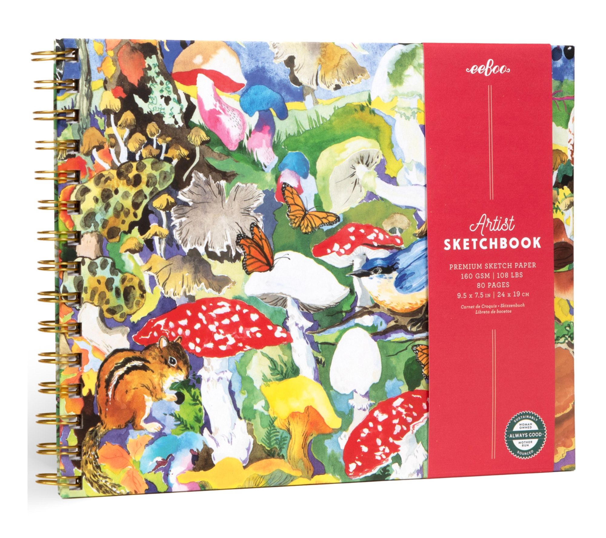 eeBoo Piece & Love Artist Sketchbook Mushrooms