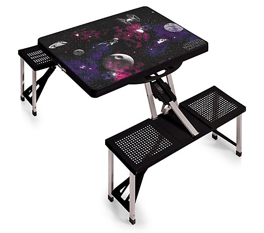 Picnic Time Death Star - Portable Folding Tablewith Seats