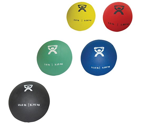 CanDo Soft Medicine Ball - 5-pc set - 1 each: 2,4,7,11,15 lb