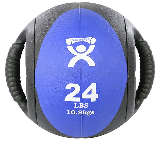 CanDo Dual-Handle Medicine Ball - 9"Diam - Blue24 lbs