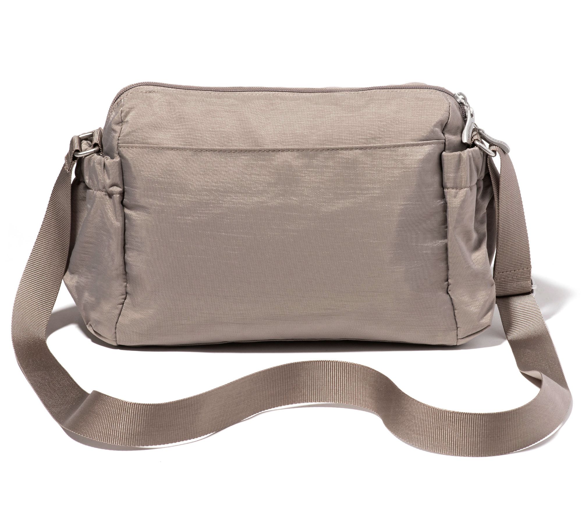Zipper Small Shoulder Bag - Dark Brown Crinkle