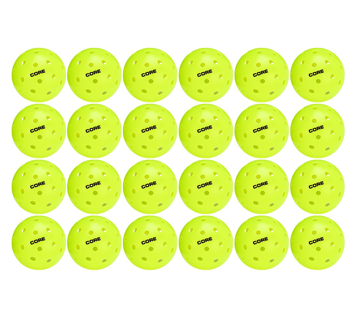 CORE Pickleball Outdoor Neon Balls - 24 Pack