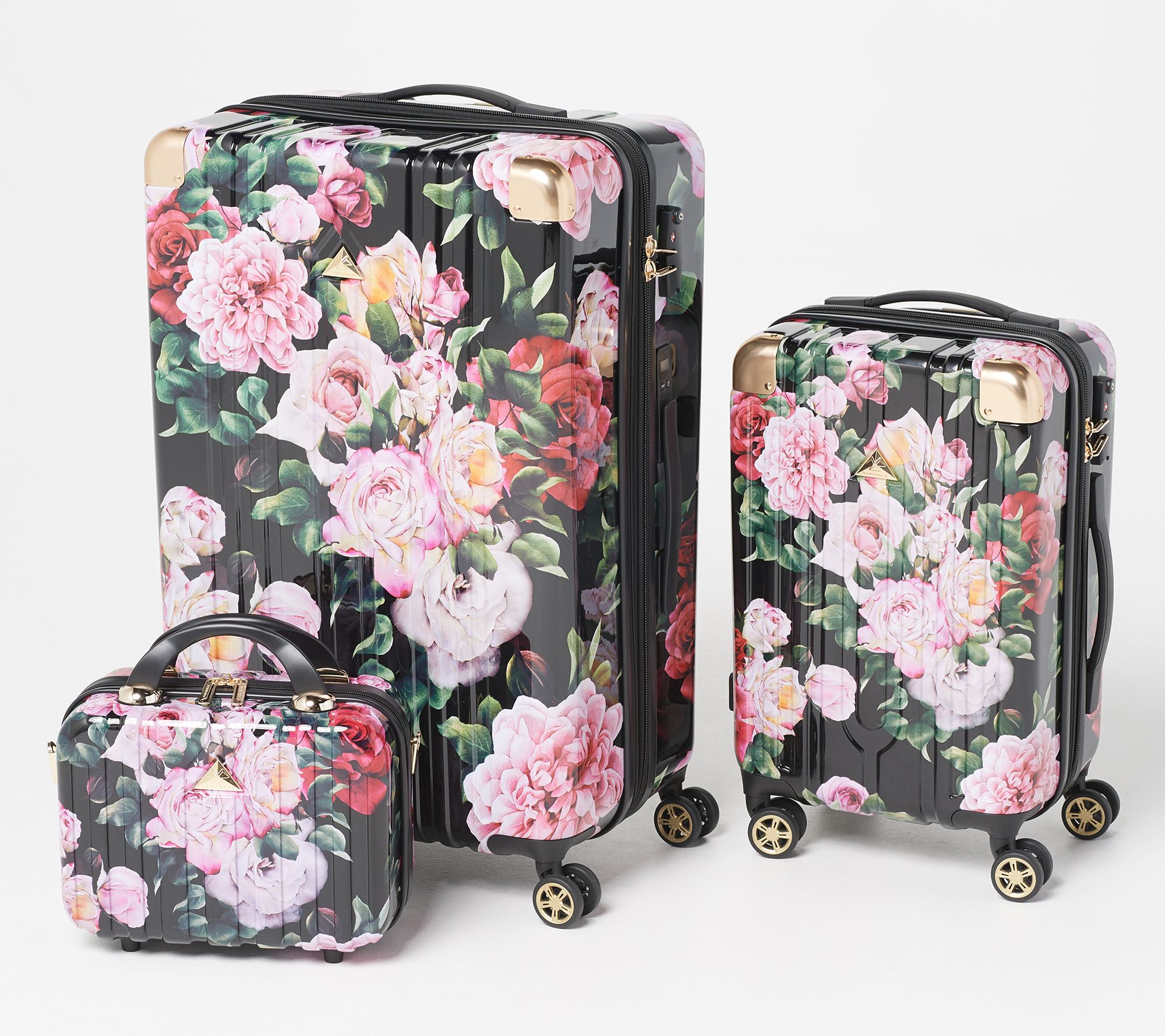 (QVC) Triforce 3pc Luggage Set w/ Builtin Digital Scale and Cup