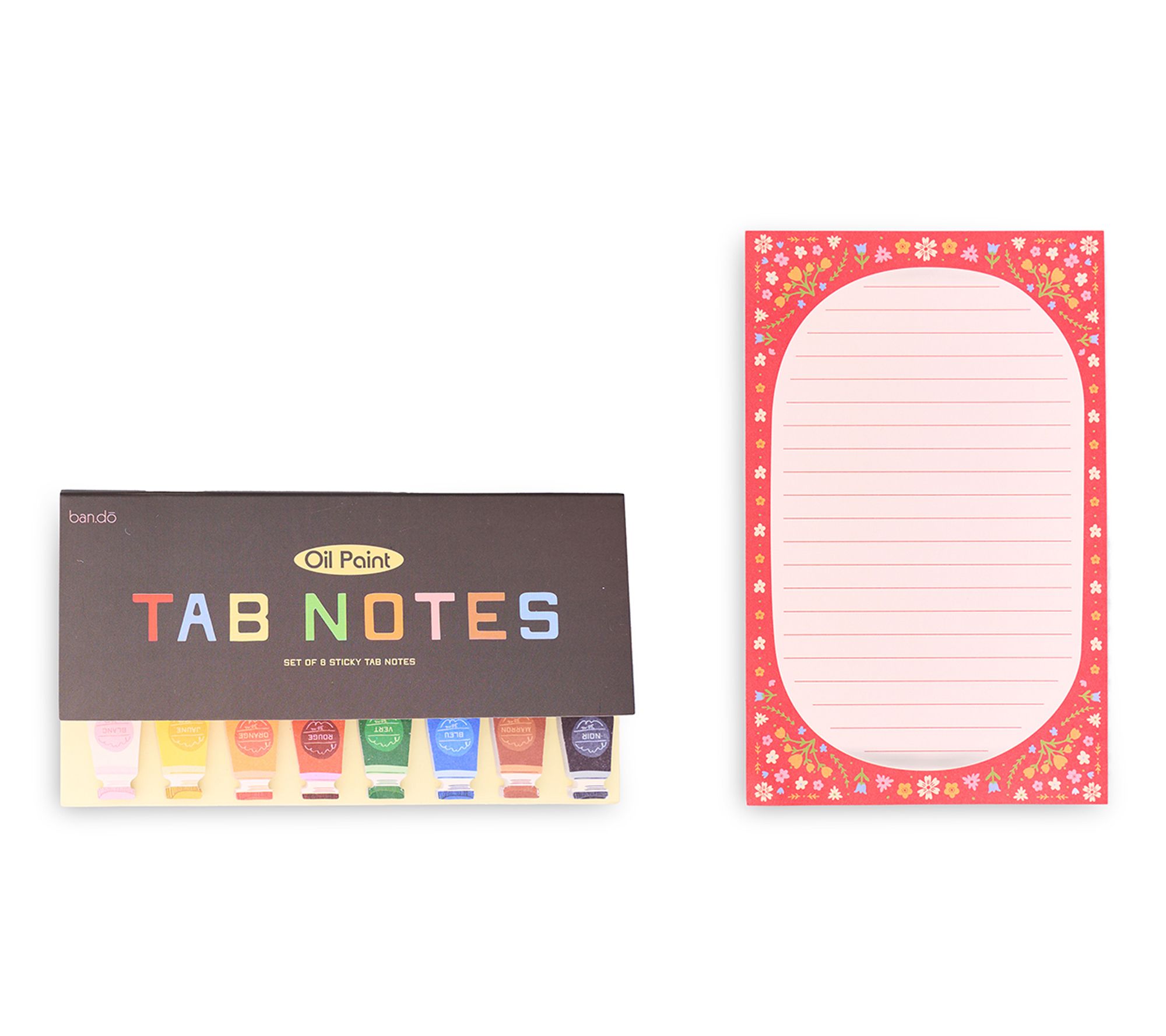 ban.do Sticky Tab Notes with Folk Floral Large Notepad