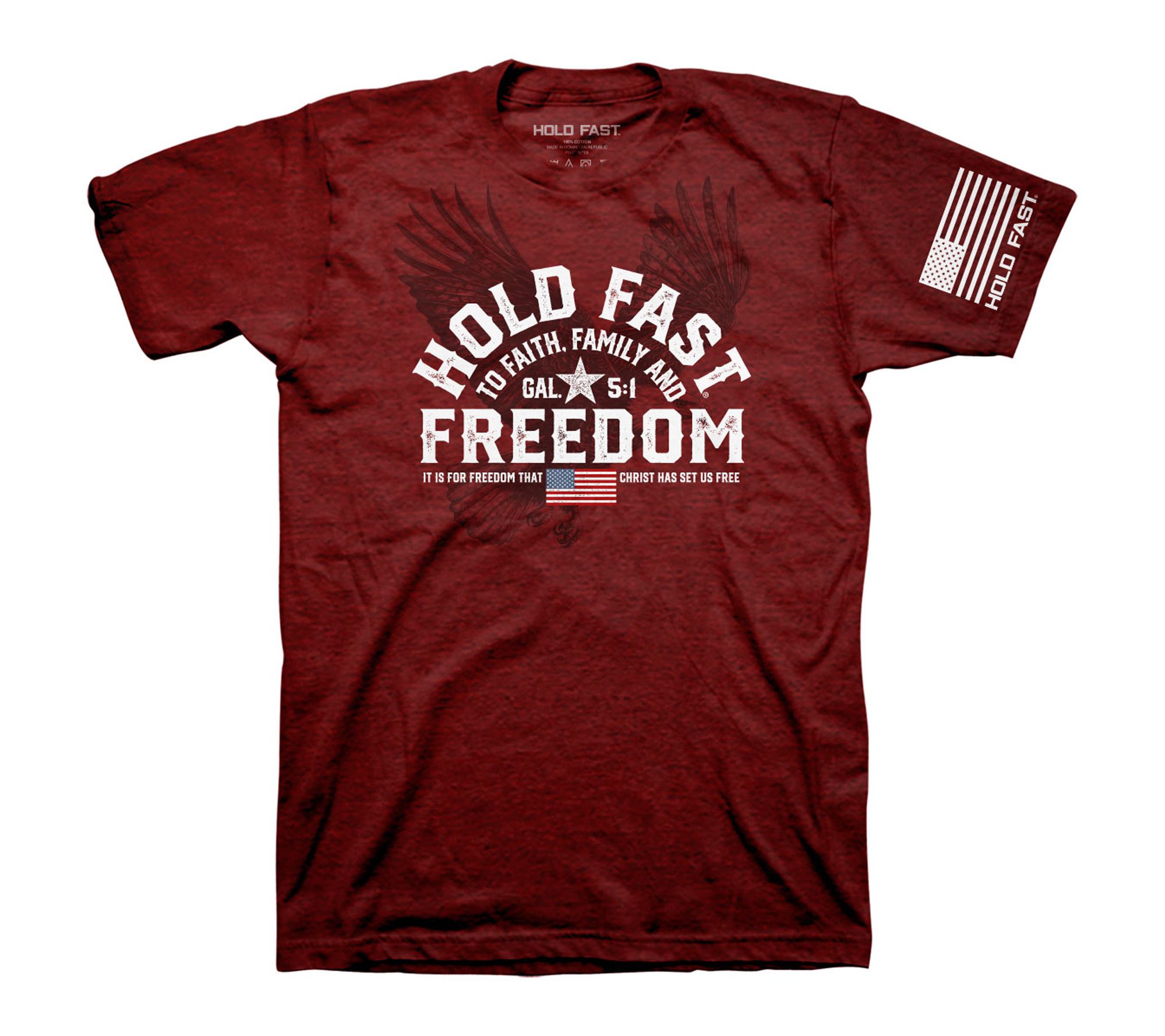 Hold Fast Adult Freedom Eagle Crest T-Shirt