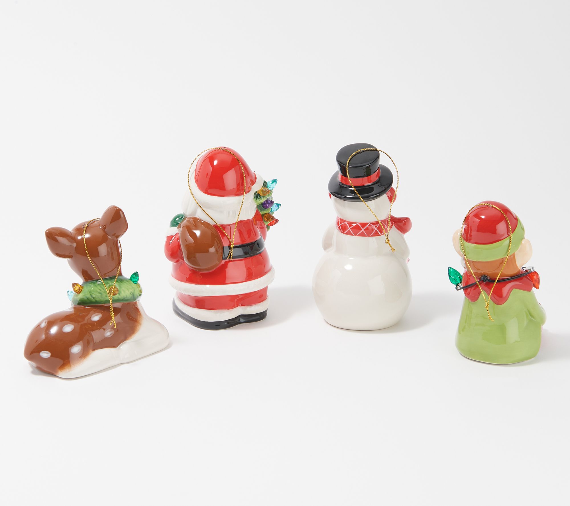 "As Is" Mr. Christmas S/4 Lit Nostalgic Holiday Figures