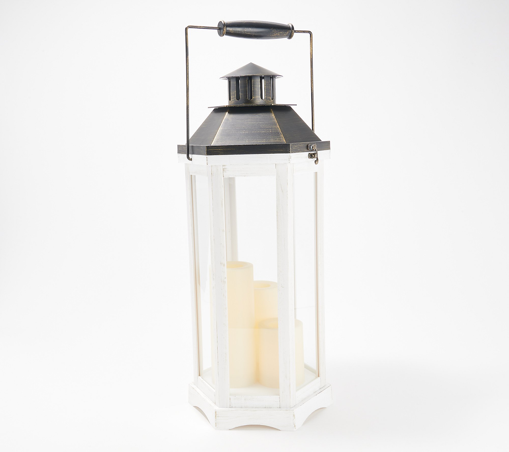 Candle Impressions 23" Hexagon indoor/outdoor Resin Lantern