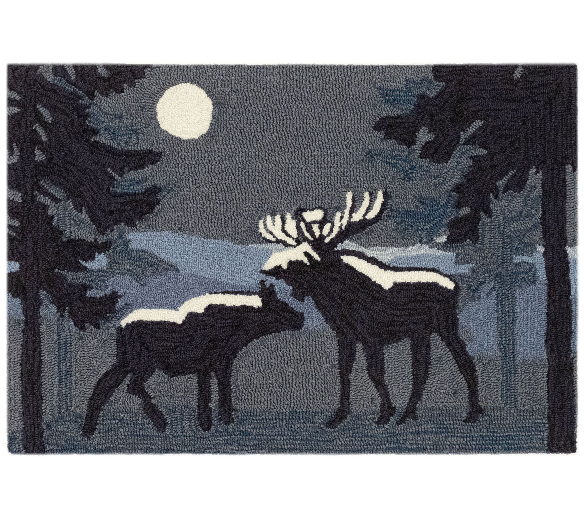 Liora Manne Frontporch Moonlit Moose Rug 20" x 30"