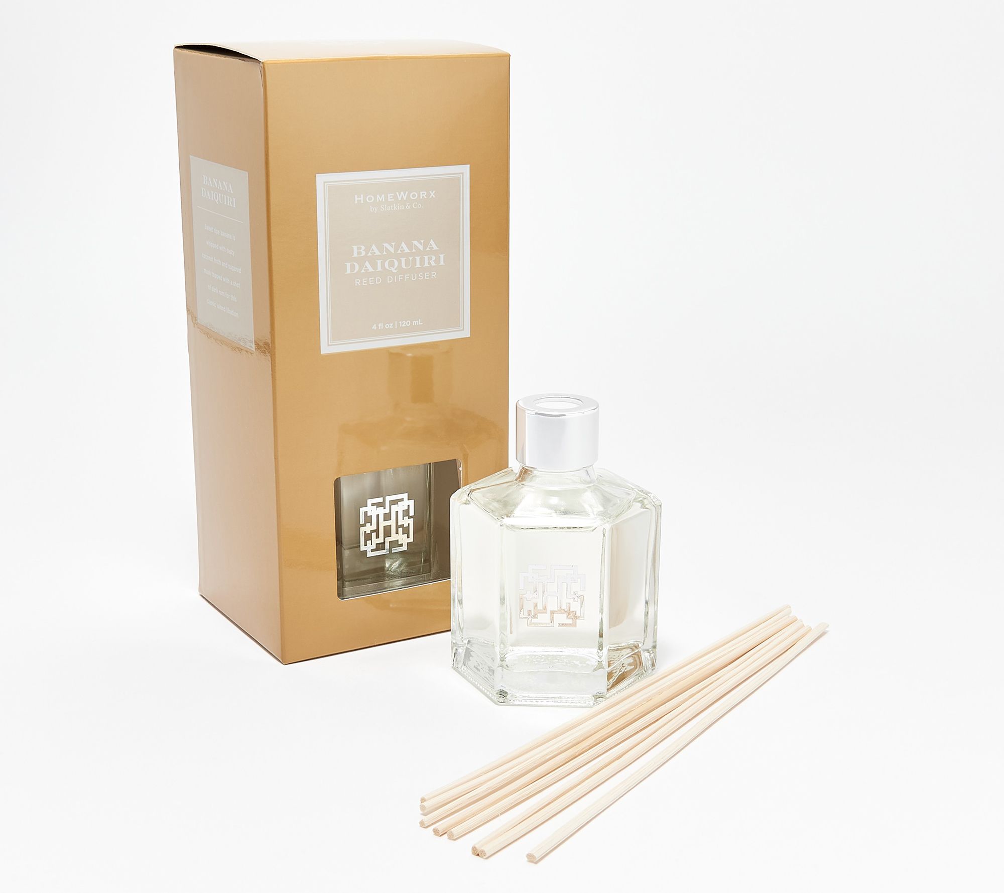 HomeWorx by Slatkin & Co. S/2 Banana Daiquiri Reed Sticks