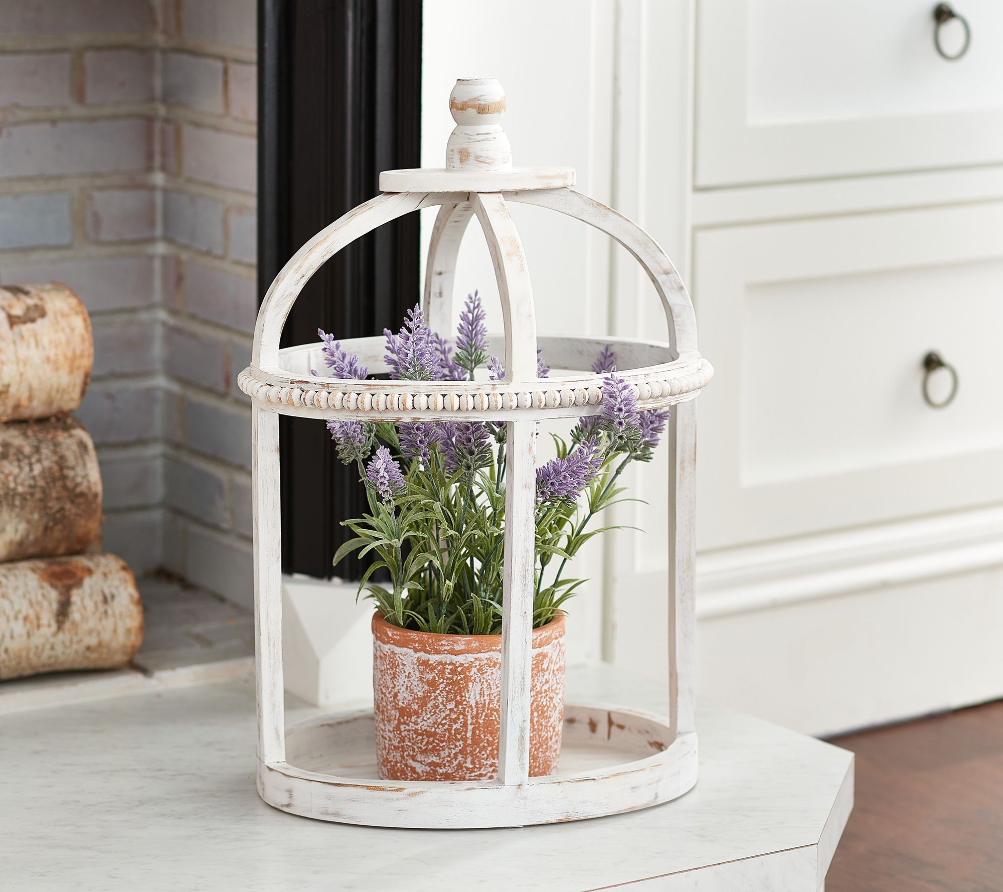 Oval Beaded Open Concept Lantern by Valerie