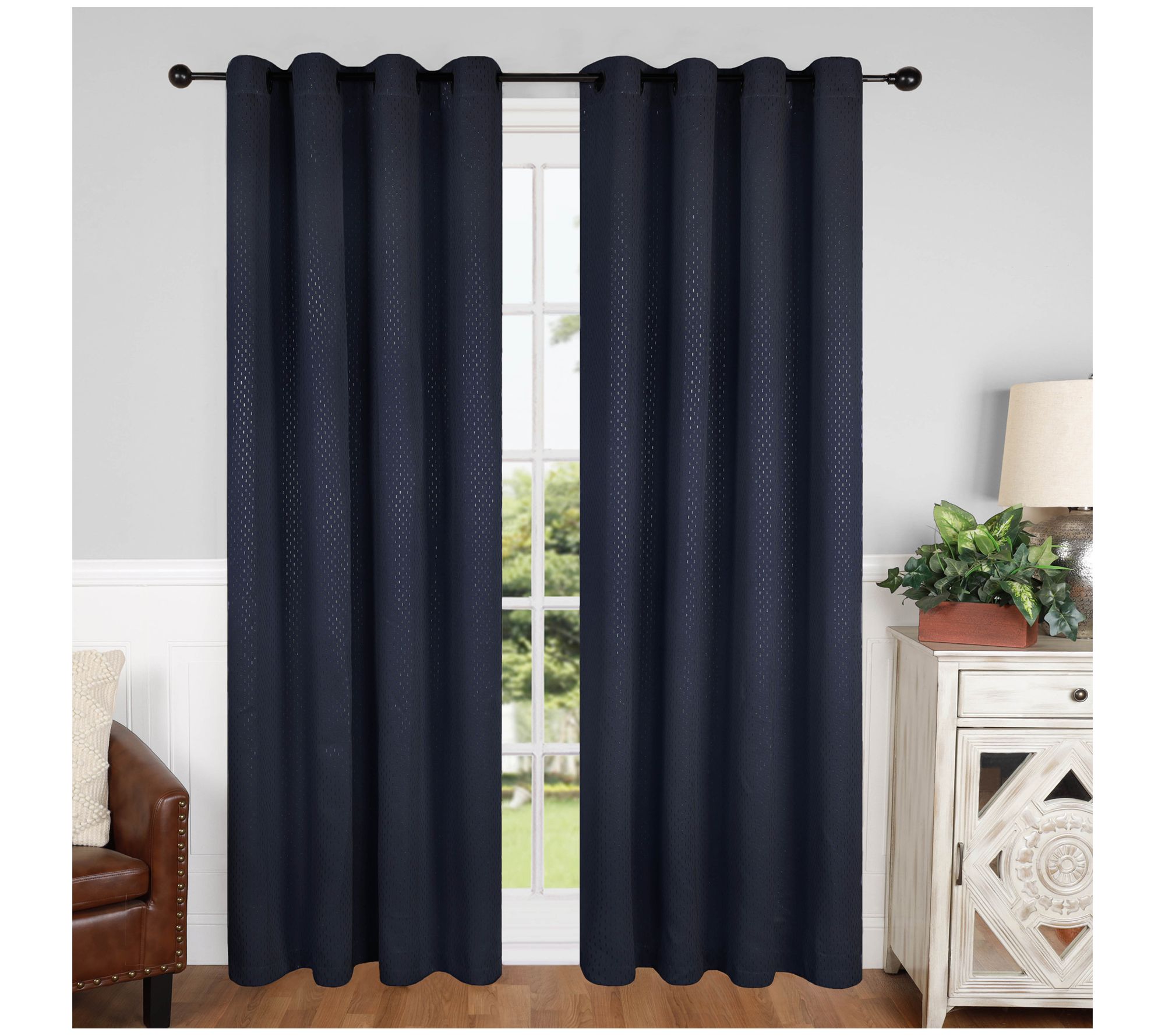 Superior Shimmer Insulated Blackout Grommet Curtains, 52 x 63