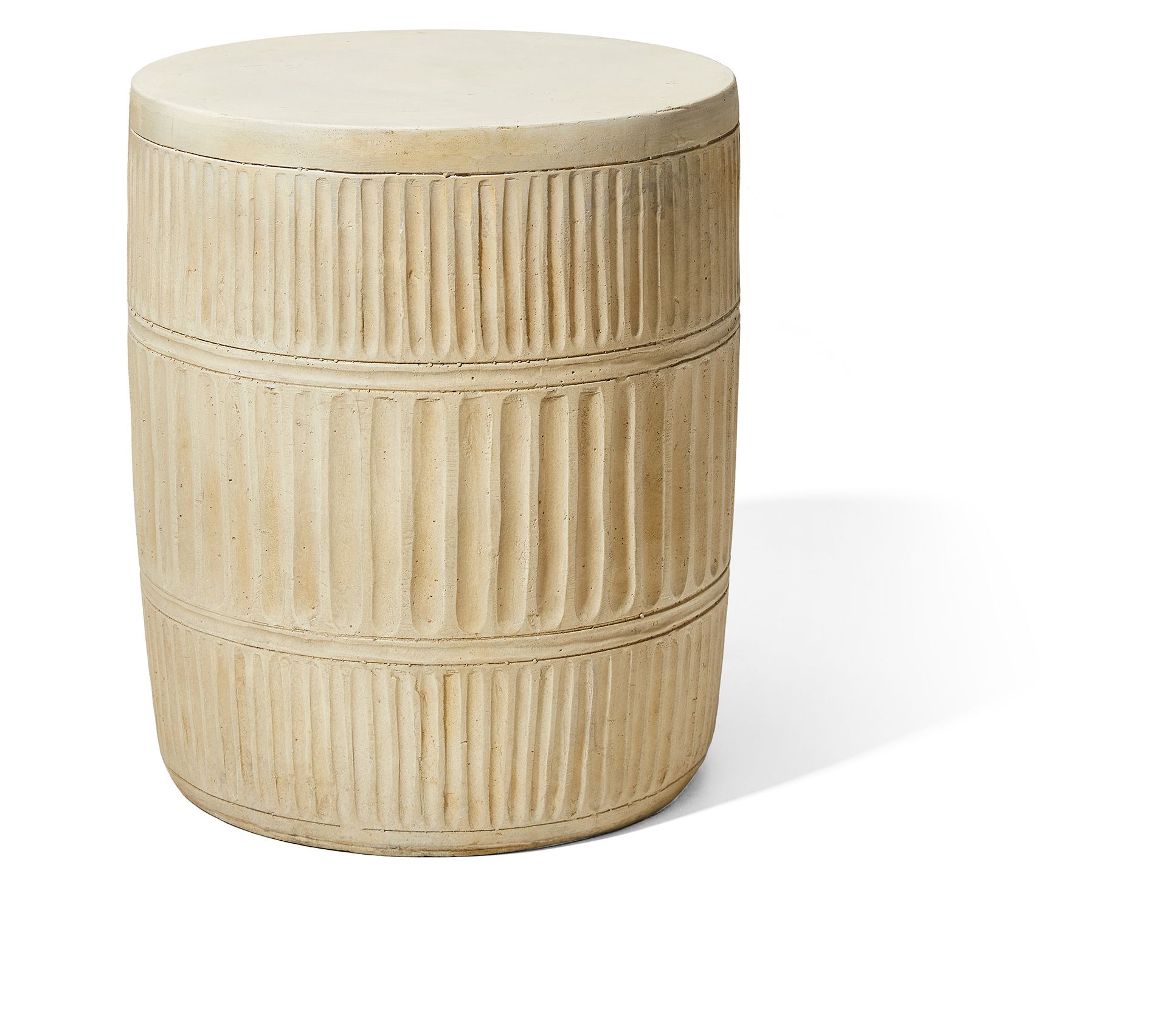 Glitzhome Antiqued White Textured Garden Stool & Planter Stand